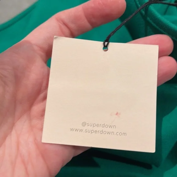 NWT superdown Tegan Wrap Mini Dress in Kelly Green - Picture 5 of 11